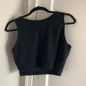 Black ribbed crop top